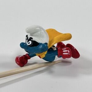 Vintage Smurfs SUPERMAN COMET SMURF Peyo Schleich PVC 1980 Figurine